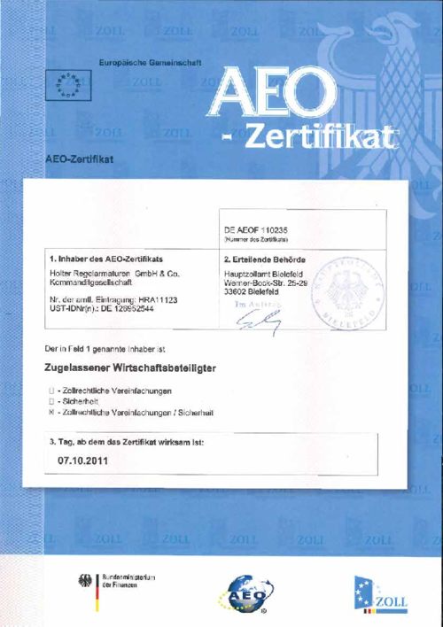 AEO Certificate