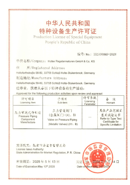 Production License China