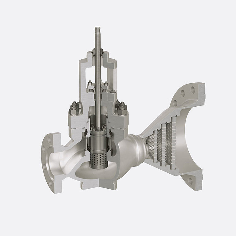 Control Valve with Funnel and Perforated Plates
