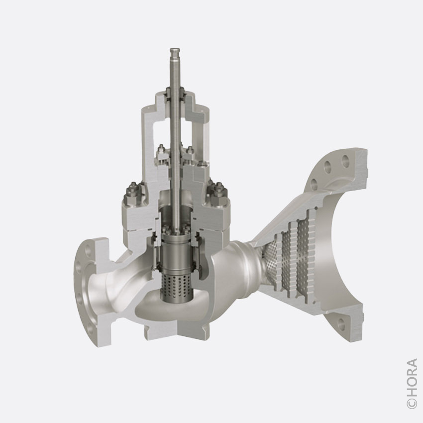 Control Valve with Funnel and Perforated Plates